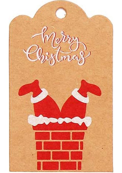QY1416-50PCS 50-100PCS Merry Christmas Hediye Kraft Kağıt Etiketleri Noel Baba Kağıt Asmak Etiketi Kar Tanesi Noel Ağacı Parti Dekor Etiket Hediye Etiketleri (Yurt Dışından)