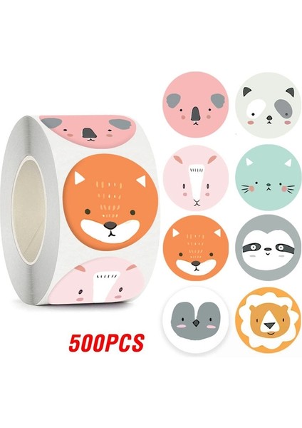 QY2018-500PCS 100-500PCS Sevimli Etiket Çocuklar Için Hayvanlar Yüz Ödül Etiket Sınıf Öğretmeni Için Motivasyon Scrapbooking Malzemeleri (Yurt Dışından)