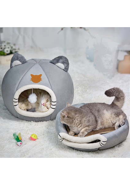 S 40X40X32CM Kış Sıcak Kedi Yatak Derin Uyku Mat Sepeti Kedi Evi Çadırı Rahat Mağara Kedi Yatakları Kapalı Küçük Orta Büyük Evcil Hayvan Malzemeleri (Yurt Dışından) fırsatları
