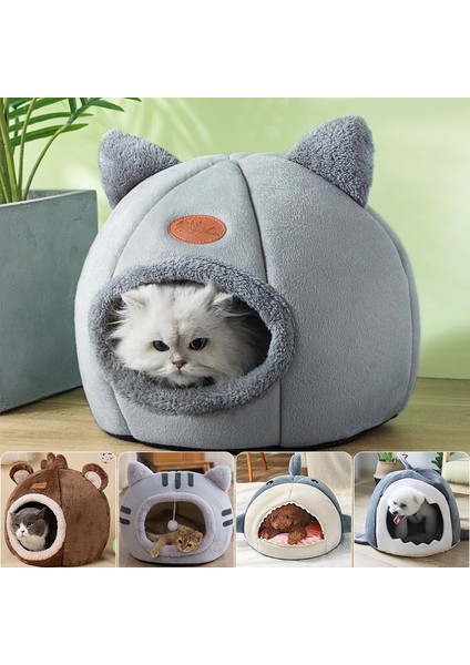 S 40X40X32CM Kış Sıcak Kedi Yatak Derin Uyku Mat Sepeti Kedi Evi Çadırı Rahat Mağara Kedi Yatakları Kapalı Küçük Orta Büyük Evcil Hayvan Malzemeleri (Yurt Dışından) indirimleri