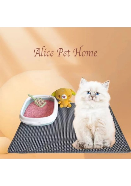 Bej 40X50CM Katlama Çift Katmanlı Pet Kedi Kumu Kutusu Mat Su Geçirmez Filtreler Pedleri Kaymaz Yatak Ev Temiz Yakalama Yavru Kedi Sandbox Cama Para Tutmak (Yurt Dışından) modelleri