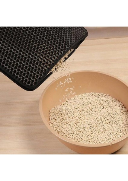 Bej 40X50CM Katlama Çift Katmanlı Pet Kedi Kumu Kutusu Mat Su Geçirmez Filtreler Pedleri Kaymaz Yatak Ev Temiz Yakalama Yavru Kedi Sandbox Cama Para Tutmak (Yurt Dışından) fırsatları