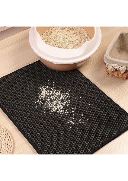 Bej 40X50CM Katlama Çift Katmanlı Pet Kedi Kumu Kutusu Mat Su Geçirmez Filtreler Pedleri Kaymaz Yatak Ev Temiz Yakalama Yavru Kedi Sandbox Cama Para Tutmak (Yurt Dışından) indirimleri