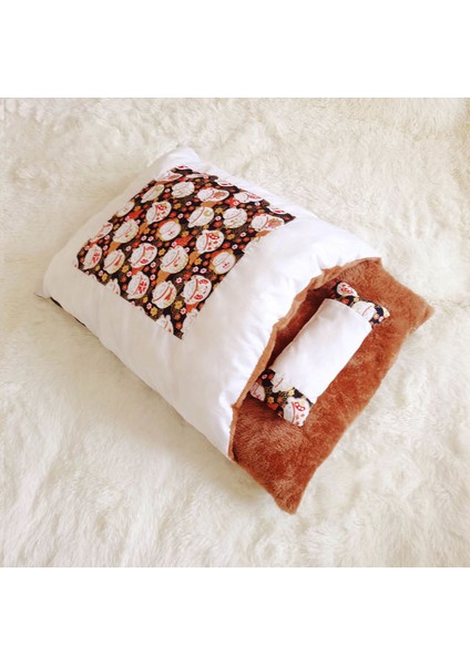 F Kalınlaştırmak S 45X30CM ZK20 Kedi Yatak Sıcak Sevimli Kedi Uyku Tulumu Derin Uyku Mağarası Kış Çıkarılabilir Pet House Yatak Kedi Kumu Yastık Yastık ile (Yurt Dışından)