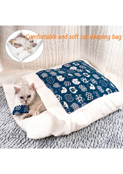F Kalınlaştırmak S 45X30CM ZK20 Kedi Yatak Sıcak Sevimli Kedi Uyku Tulumu Derin Uyku Mağarası Kış Çıkarılabilir Pet House Yatak Kedi Kumu Yastık Yastık ile (Yurt Dışından) fiyatları