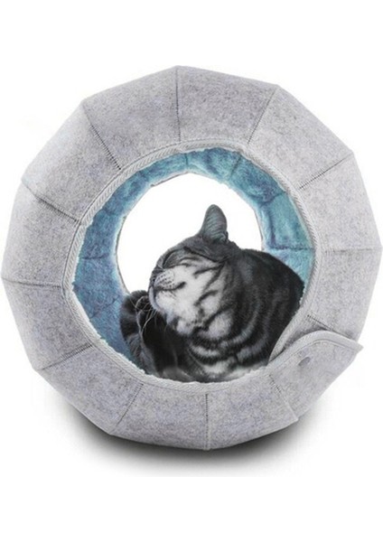 Mavi Sevimli Kabuk Kedi Yatak Evi Kapalı, Kedi Oyuncakları Top Interaktif Yumuşak Kedi Mağarası Katlanabilir Pet Tünel Tüp Kınamak Köpek Için Eğlenceli Oyuncak Yatak (Yurt Dışından)