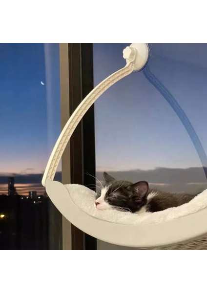 Açık Gri Kedi Hamak Balkon Windows Montaj Güneşli Koltuk Asılı Yavru Kedi Pençe Bileme Hamak Vantuz Pet Kediler Tırmanma Şezlong Mat (Yurt Dışından)
