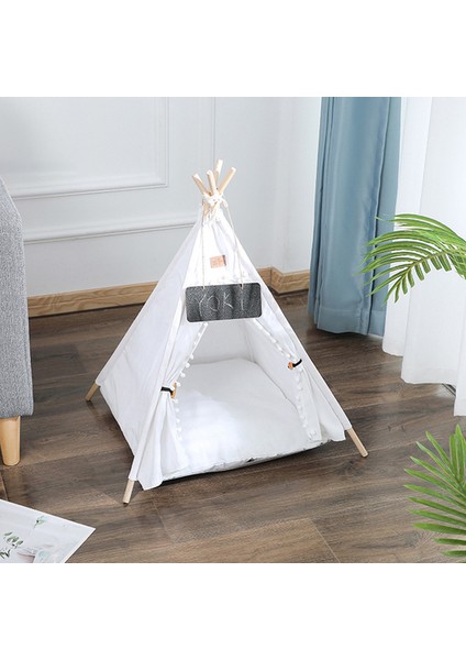 Saf Beyaz 60X50X48CM 2022 Pet Çadır Evi Kedi Yatağı Taşınabilir Çıkarılabilir Yıkanabilir Teepee Yavru Kedi Kapalı Açık Çadır Yastık ile Pet Kedi Malzemeleri (Yurt Dışından)