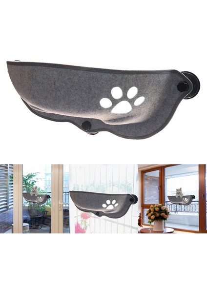 Gri Kedi Hamak Yatak Montaj Pencere Pod Şezlong Vantuz Küçük Büyük Pet Kedi Dinlenme Evi Güneş Duvar Yatak Yumuşak Gelincik Kafesi Için Sıcak Yatak (Yurt Dışından)