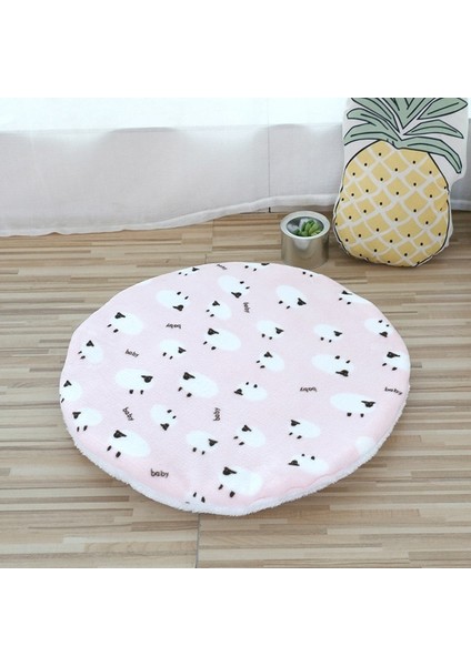 Pembe Kuzu L Çapı 57 cm Peluş Kedi Yatak Paspasları Yuvarlak Pet Yatak Kediler Için Küçük Köpekler Yumuşak Polar Pet Uyku Mat Yavru Köpek Yuvası Evcil Hayvan Yastığı Kedi Aksesuarları (Yurt Dışından)