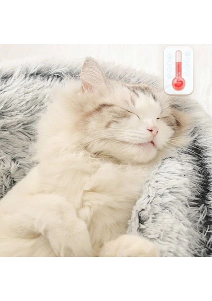 Gri 65X65 cm Kış Süper Sıcak Kedi Yatakları Kalın Peluş Kedi Evi Kapalı Uzun/kısa Tip Yuvarlak Pet Yuva Cama Gato Kumu Köpekler Için Yumuşak Mat (Yurt Dışından) modelleri