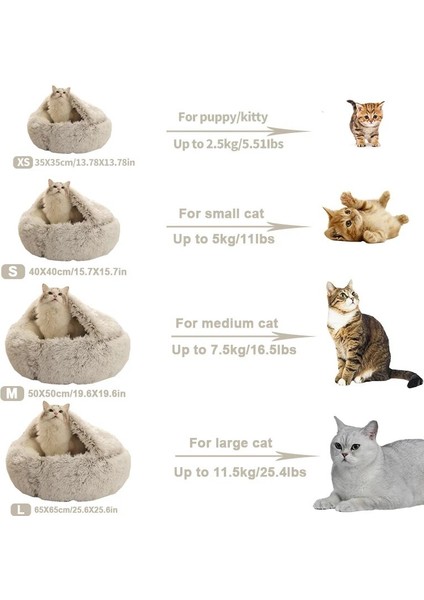 Gri 65X65 cm Kış Süper Sıcak Kedi Yatakları Kalın Peluş Kedi Evi Kapalı Uzun/kısa Tip Yuvarlak Pet Yuva Cama Gato Kumu Köpekler Için Yumuşak Mat (Yurt Dışından) fırsatları