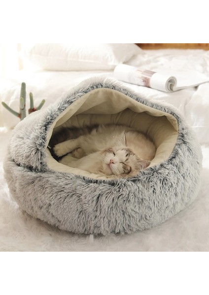 Gri 65X65 cm Kış Süper Sıcak Kedi Yatakları Kalın Peluş Kedi Evi Kapalı Uzun/kısa Tip Yuvarlak Pet Yuva Cama Gato Kumu Köpekler Için Yumuşak Mat (Yurt Dışından) indirimleri