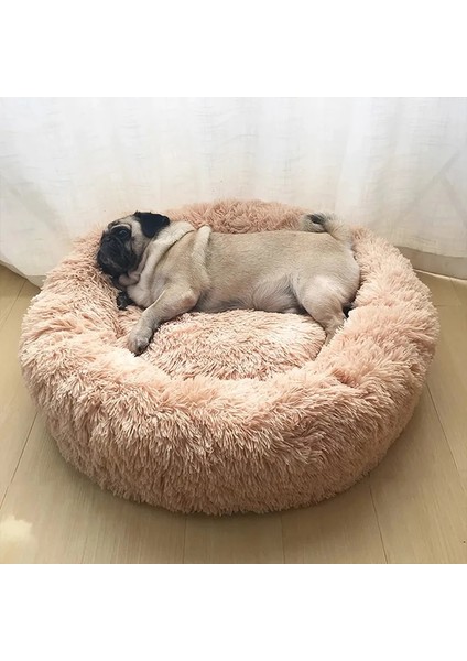 Beyaz 100 cm Süper Yumuşak Kedi Yatağı Rahat Donut Yuvarlak Köpek Kulübesi Ultra Yumuşak Kaymaz Kış Sıcak Köpek Kulübesi Pet Kedi Yastık Yatak Kış Sıcak (Yurt Dışından)