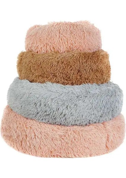 Zencefil 90 cm Süper Yumuşak Pet Yatak Köpek Kulübesi Köpek Yuvarlak Kedi Kış Sıcak Uyku Tulumu Uzun Peluş Köpek Yastık Mat Taşınabilir Kedi Malzemeleri 46/50/60 cm (Yurt Dışından)