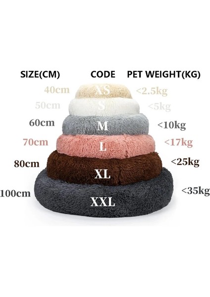 Zencefil 90 cm Süper Yumuşak Pet Yatak Köpek Kulübesi Köpek Yuvarlak Kedi Kış Sıcak Uyku Tulumu Uzun Peluş Köpek Yastık Mat Taşınabilir Kedi Malzemeleri 46/50/60 cm (Yurt Dışından)