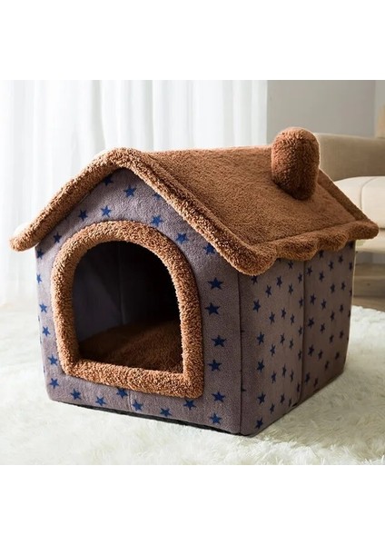 Kahverengi M (7 kg Içinde) Yumuşak Kedi Yatağı Derin Uyku Ev Köpek Kedi Kış Evi Çıkarılabilir Yastık Kapalı Pet Çadır Yavru Kedi Yavrusu Cama Gato Malzemeleri (Yurt Dışından)