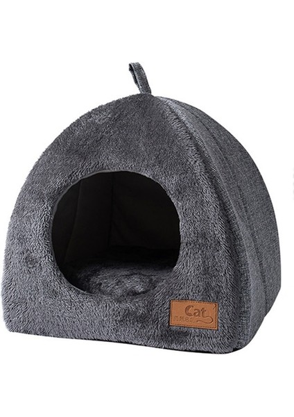 Gri M Kedi Yatak Sıcak Kalınlaşmak Pet House Yarım Kapalı Yumuşak Konfor Yavru Mağara Yavru Yuva Kaymaz Köpek Kedi Uyku Yastık Pet Malzemeleri (Yurt Dışından)