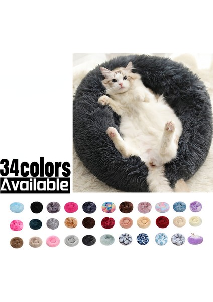 Batik Bej 70 cm Tatlı Kedi Yatağı Sıcak Evcil Hayvan Sepeti Rahat Yavru Şezlong Yastık Kedi Evi Çadır Çok Yumuşak Küçük Köpek Mat Yuva Donut Yuvarlak Kediler Yatakları Için (Yurt Dışından)