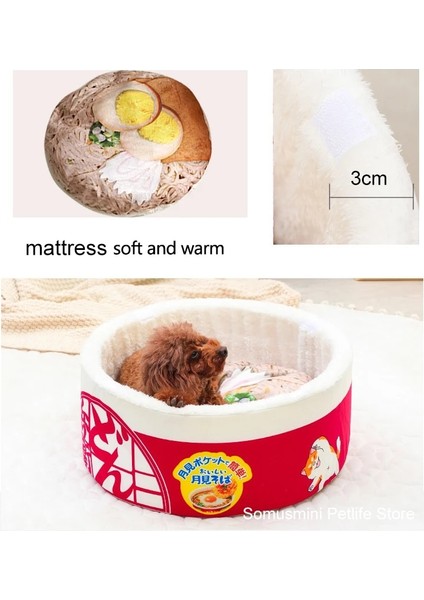Tip 2 Çikolata M-50X20CM Komik Erişte Küçük Köpek Yatağı Evi Ramen Kedi Mağarası Kapalı Peluş Köpek Kulübesi Mat Kapakları Orta Köpekler Için Yastık Çıkarılabilir Yatak Yıkanabilir (Yurt Dışından) indirimleri