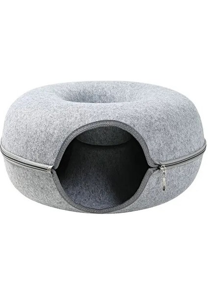 Gri 50X20 cm Kediler Ev Sepeti Doğal Keçe Pet Kedi Mağara Yatakları Yuva Komik Yuvarlak Yumurta Tipi Yastık Mat ile Küçük Köpekler Yavru Evcil Hayvanlar Malzemeleri (Yurt Dışından)