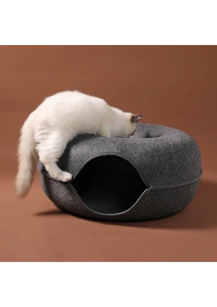 Gri 50X20 cm Kediler Ev Sepeti Doğal Keçe Pet Kedi Mağara Yatakları Yuva Komik Yuvarlak Yumurta Tipi Yastık Mat ile Küçük Köpekler Yavru Evcil Hayvanlar Malzemeleri (Yurt Dışından) indirimleri