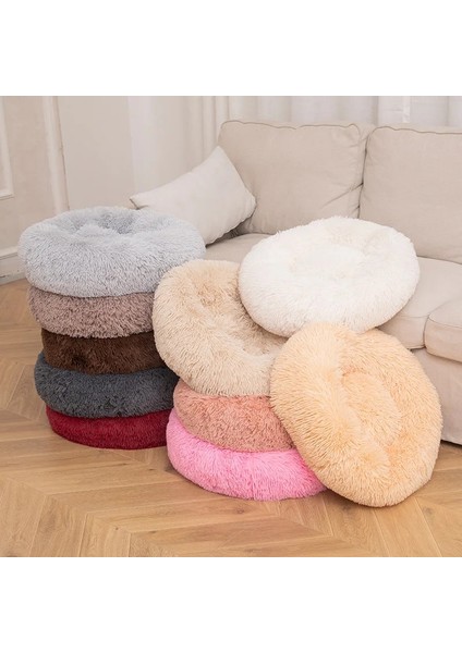 Yeşil 30 cm Yuvarlak Kedi Yatak Süper Yumuşak Uzun Peluş Köpek Kulübesi Mat Köpek Yuvarlak Yastık Taşınabilir Hayvan Uyku Malzemeleri Kediler Kış Sıcak Yatak (Yurt Dışından)