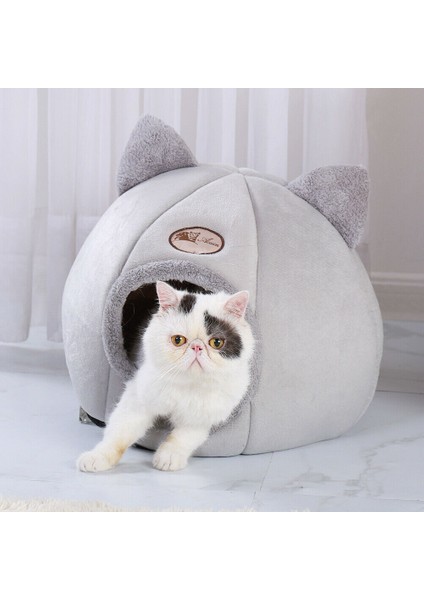 Gri L(35X35X40CM) Büyük Kedi Yatağı Mağara Küçük Yün Rahat Pet Iglo Yatak Kış Evi Yuva Köpek Kulübesi Gri Derin Uyku Kışın Konfor Kedi Yatağı (Yurt Dışından) modelleri
