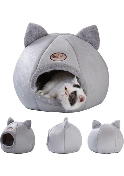 Gri L(35X35X40CM) Büyük Kedi Yatağı Mağara Küçük Yün Rahat Pet Iglo Yatak Kış Evi Yuva Köpek Kulübesi Gri Derin Uyku Kışın Konfor Kedi Yatağı (Yurt Dışından) fırsatları