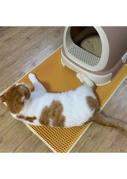 Siyah 45X60 cm Kedi Kumu Tepsisi Mat Su Geçirmez Eva Çift Katmanlı Kedi Kendini Temizleyen Sandbox Ped Kaymaz Pet Çöp Kutusu Mat Kedi Tuvaleti (Yurt Dışından)