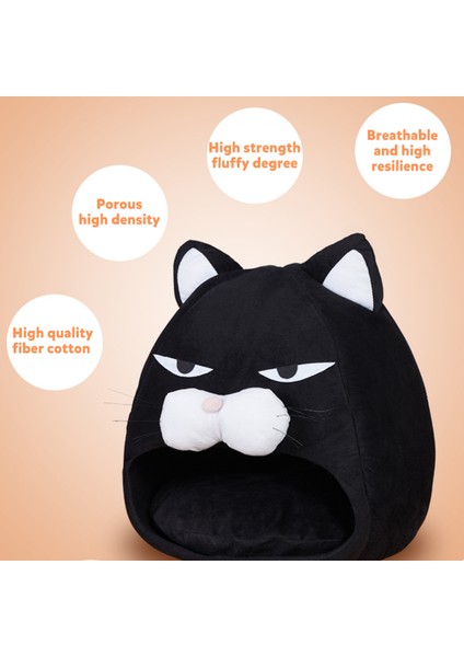 Büyük Sevimli Kedi Evi Yumuşak Kapalı Pet Yatak Mat Çıkarılabilir Yastık Yuva Kış Sıcak Yavru Köpek Uyku Mağarası Evcil Hayvan Malzemeleri (Yurt Dışından) modelleri