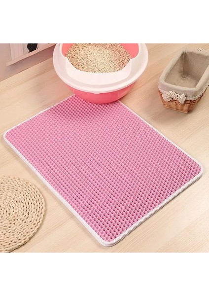 Pembe 30X45 cm Su Geçirmez Çift Katmanlı Eva Kedi Kumu Mat Katlanabilir Yıkanabilir Pet Petek Kum Sızıntı Pedi Evcil Hayvan Aksesuarları Kediler Malzemeleri (Yurt Dışından)