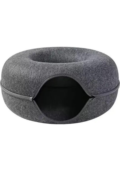 Koyu Gri 60X60X27CM Evcil Kedi Yatak Yavru Köpek Interaktif Oyun Tüneli Kapalı Eğitim Oyuncak Kediler Donuts Ev Sepeti Yuva Evcil Hayvan Aksesuarları Malzemeleri (Yurt Dışından)