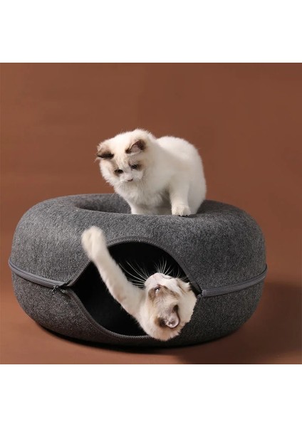 Koyu Gri 60X60X27CM Evcil Kedi Yatak Yavru Köpek Interaktif Oyun Tüneli Kapalı Eğitim Oyuncak Kediler Donuts Ev Sepeti Yuva Evcil Hayvan Aksesuarları Malzemeleri (Yurt Dışından) modelleri