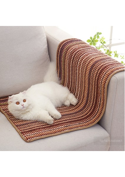 40X60 cm Renkli Çizgili Kedi Tırmığı Sisal Ped Yavru Kedi Pençeleri Taşlama Pet Çekyat Koruma Minder Örtüsü Isırmaya Dayanıklı (Yurt Dışından)