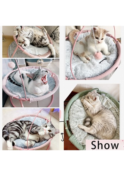 Green-1 Çap 45 Pet Hamak Kedi Yatağı Çıkarılabilir Kedi Evi Yatakları Şezlong Için Küçük Köpekler Yatağı Yavru Pencere Kış Sıcak Sevimli Uyku Mats Ürünleri (Yurt Dışından) modelleri