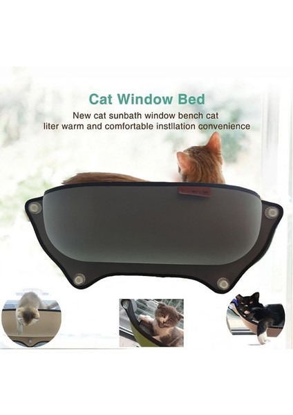 Gri 65X25 cm Gri Kedi Yatak Penceresi Yüksek Uyku Yumuşak Levrek Için Asılı Hamak Vantuz Kitty Eşik Şezlong Açık Taşıyıcı Köpek Tavşan Pet (Yurt Dışından)