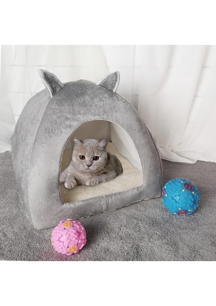 Kahverengi XL48CM 48CM 52CM Dropshipping 2'si 1 Arada Kedi Yatak Mağarası Kapalı Katlanabilir Sıcak Yavru Kedi Evi Küçük Köpek Yuva Kulübesi Pet Uyku Mats Topu ile (Yurt Dışından)