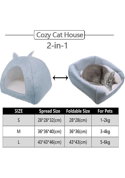 Kahverengi XL48CM 48CM 52CM Dropshipping 2'si 1 Arada Kedi Yatak Mağarası Kapalı Katlanabilir Sıcak Yavru Kedi Evi Küçük Köpek Yuva Kulübesi Pet Uyku Mats Topu ile (Yurt Dışından)