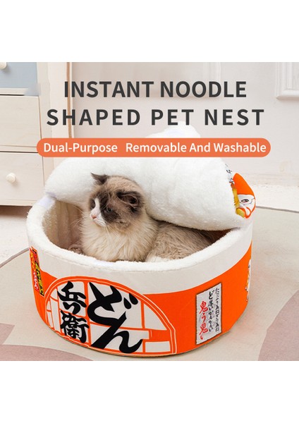 Stil 2 L Japon Anında Erişte Şekli Pet Köpek Kedi Evi Kulübesi Süper Büyük Sıcak Köpek Kedi Yuva Yatakları Yastık Udon Fincan Erişte Rahat Evcil Hayvan Yatağı (Yurt Dışından) fiyatları