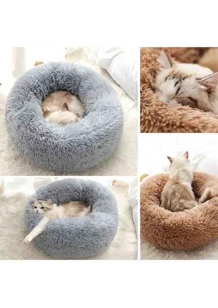 Açık Gri 50CM Süper Kedi Yatağı Sıcak Uyuyan Kedi Yuvası Yumuşak Uzun Peluş En Iyi Pet Köpek Yatağı Süper Yumuşak Kedi Yatağı Köpek Kedi Ürün Aksesuarları Köpek Yatağı (Yurt Dışından) indirimleri