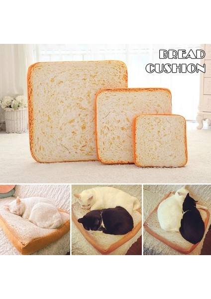 Tost 40X40X7CM S Yüksek Kopya Tost Kedi Yatağı, Ekmek Evcil Hayvanlar Için Uyku Yastığı Yavru Kedi ve Küçük Köpekler, Kedi Köpek Yuva Yatak, Köpek Yavrusu Termal Uyku Pedleri (Yurt Dışından)