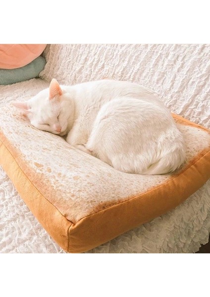 Tost 40X40X7CM S Yüksek Kopya Tost Kedi Yatağı, Ekmek Evcil Hayvanlar Için Uyku Yastığı Yavru Kedi ve Küçük Köpekler, Kedi Köpek Yuva Yatak, Köpek Yavrusu Termal Uyku Pedleri (Yurt Dışından)