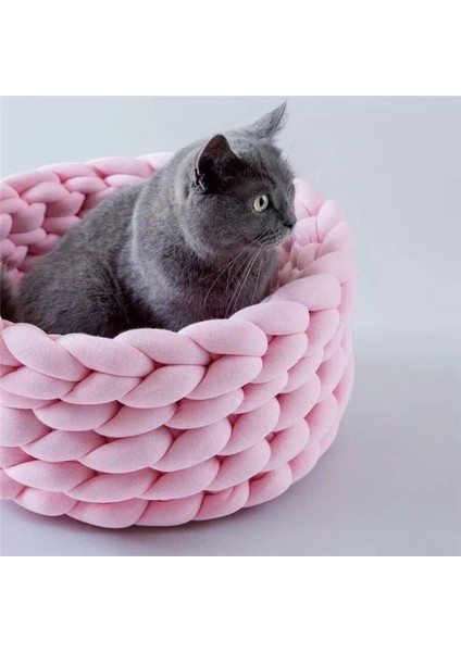 Beyaz 55 cm (1.5 Kg) Örgü Pamuk Yumuşak Köpekler Kediler Yatak Paspasları Büyük Sıcak Köpek Kulübesi Pet Mat Köpek Yastık Ev Evcil Hayvan Kulübesi Pet Köpek Kedi El Dokuması Yatak (Yurt Dışından) fırsatları