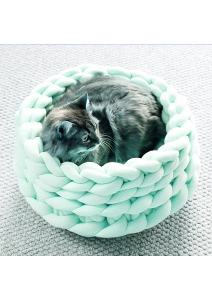 Beyaz 55 cm (1.5 Kg) Örgü Pamuk Yumuşak Köpekler Kediler Yatak Paspasları Büyük Sıcak Köpek Kulübesi Pet Mat Köpek Yastık Ev Evcil Hayvan Kulübesi Pet Köpek Kedi El Dokuması Yatak (Yurt Dışından) indirimleri