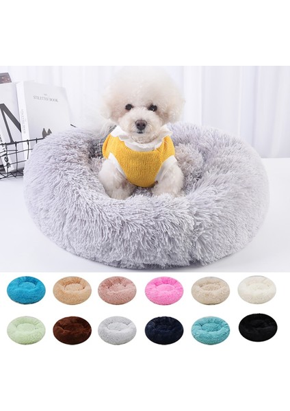 Mavi 50CM Donut Kedi Yatak Yuvarlak Peluş Pet Yatak Kediler Köpekler Için Pet Derin Uyku Yuvası Yumuşak Sıcak Yavru Mağara Köpek Kulübesi Kanepe Kedi Uyku Yatak (Yurt Dışından) fiyatları