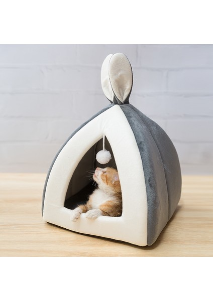 Gri L28XW28XH29CM 1 Adet Sıcak Pet Kedi Yatak Kapalı Yavru Ev Sıcak Küçük Köpekler Için Yuva Katlanabilir Kediler Mağara Sevimli Uyku Mats Kış Ürünleri (Yurt Dışından)