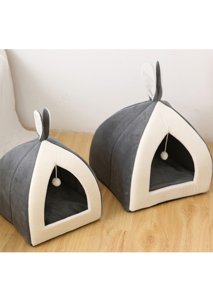 Gri L28XW28XH29CM 1 Adet Sıcak Pet Kedi Yatak Kapalı Yavru Ev Sıcak Küçük Köpekler Için Yuva Katlanabilir Kediler Mağara Sevimli Uyku Mats Kış Ürünleri (Yurt Dışından)
