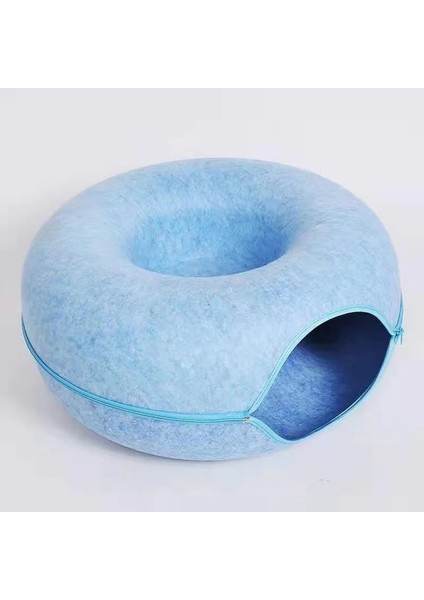 Mavi Yatak Donut 50X50X20CM Donut Pet Kedi Tüneli Interaktif Yatak Oyuncak Ev Mat Kediler Yastık Yuva Uyuyan Yavru Kedi Mağara Köpek Ev Yatağı Sıcak Donut Evcil Hayvan Oyuncaklar Için (Yurt Dışından)