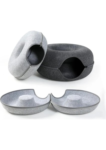 Mavi Yatak Donut 50X50X20CM Donut Pet Kedi Tüneli Interaktif Yatak Oyuncak Ev Mat Kediler Yastık Yuva Uyuyan Yavru Kedi Mağara Köpek Ev Yatağı Sıcak Donut Evcil Hayvan Oyuncaklar Için (Yurt Dışından)